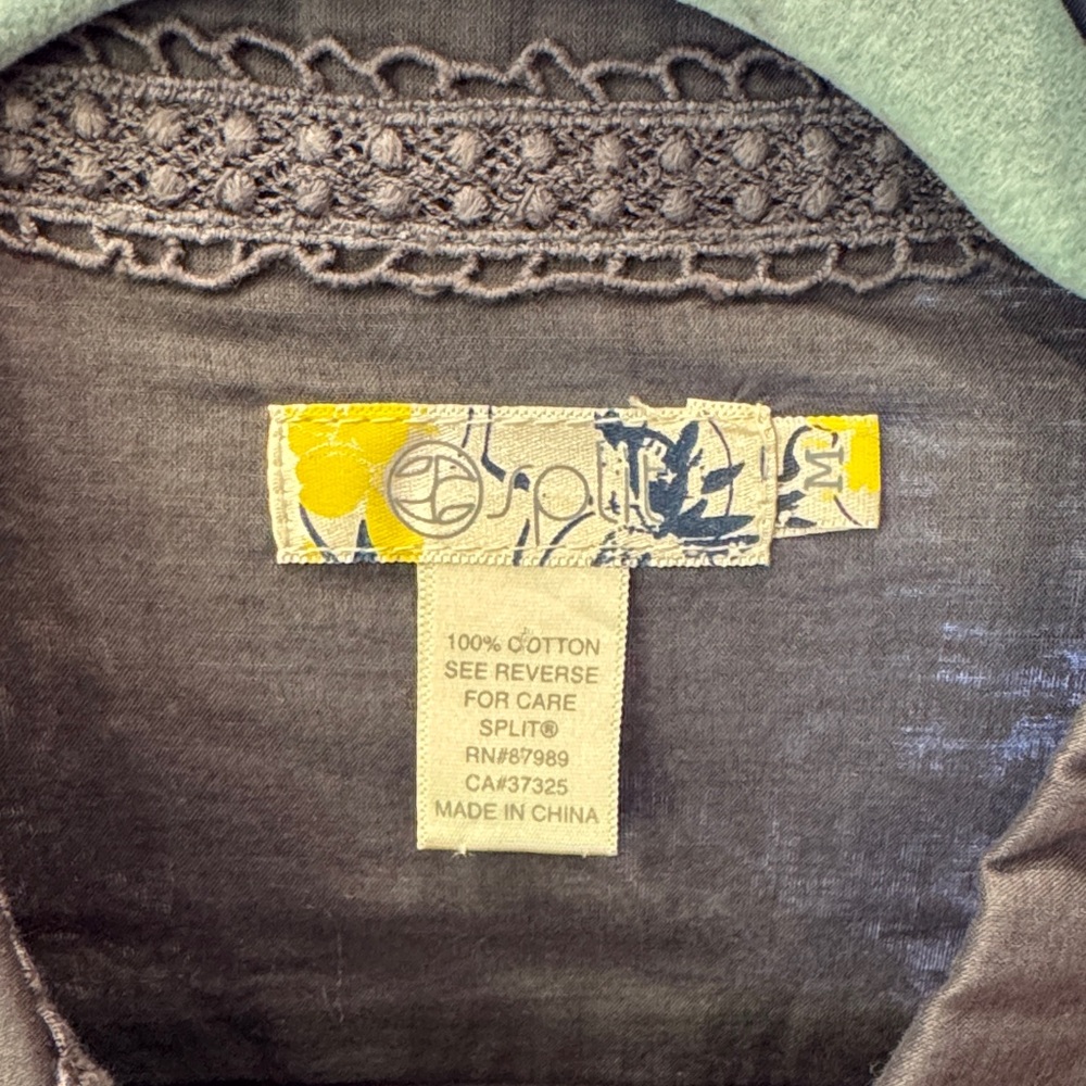 Split Women’s Grey Button-Down Shirt, Perfect For… - image 2